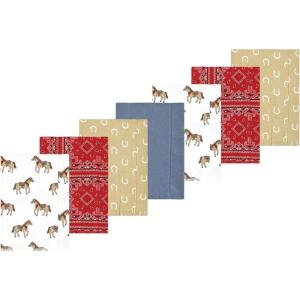 imageLuvable Friends Hudson Baby Flannel Burp Cloths 7pk SetWestern Cowboy