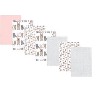 imageLuvable Friends Hudson Baby Flannel Burp Cloths 7pk SetWoodland Bloom Pink