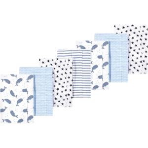 imageLuvable Friends Hudson Baby Flannel Burp Cloths 7pkBlue Narwhal