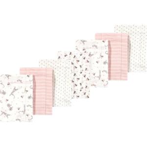 imageLuvable Friends Hudson Baby Flannel Burp Cloths 7pkEiffel Pink
