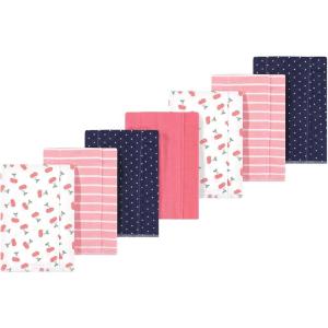imageLuvable Friends Hudson Baby Flannel Burp Cloths 7pkPink Cherry