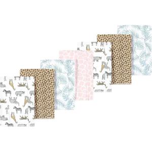 imageLuvable Friends Hudson Baby Flannel Burp Cloths 7pkPink Safari Fun