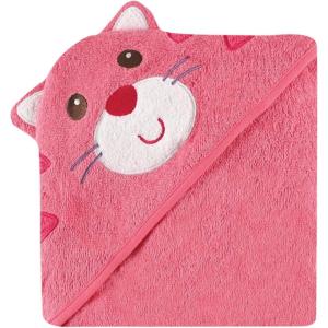 imageLuvable Friends Unisex Baby Cotton Animal Face Hooded Towel Duck 2Piece One SizeCat