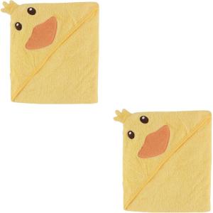 imageLuvable Friends Unisex Baby Cotton Animal Face Hooded Towel Duck 2Piece One SizeDuck 2piece