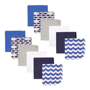 imageLuvable Friends Unisex Baby Cotton Rich Washcloths Girl Whale One SizeFishes