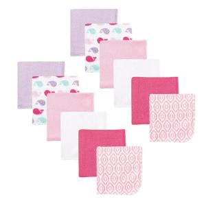 imageLuvable Friends Unisex Baby Cotton Rich Washcloths Girl Whale One SizeGirl Whale
