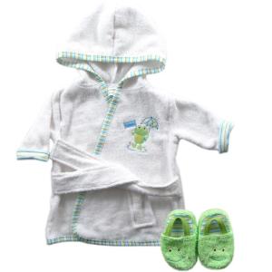 imageLuvable Friends Unisex Baby Cotton Terry Bathrobe Turtle One SizeGreen