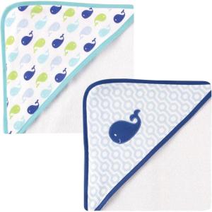 imageLuvable Friends Unisex Baby Cotton Terry Hooded Towels Blue Whale One SizeBlue Whale
