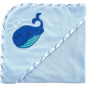 imageLuvable Friends Unisex Baby Hooded Towel and Washcloth Pink Owl One SizeBlue Whale
