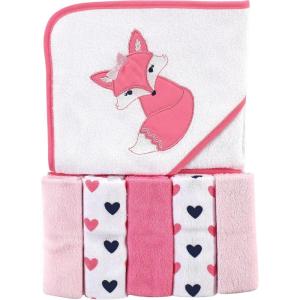 imageLuvable Friends Unisex Baby Hooded Towel with Five Washcloths CottonPolyesterIkat Elephant One SizeFoxy