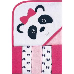 imageLuvable Friends Unisex Baby Hooded Towel with Five Washcloths CottonPolyesterIkat Elephant One SizePanda