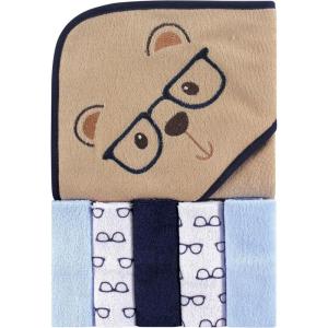 imageLuvable Friends Unisex Baby Hooded Towel with Five Washcloths CottonPolyesterIkat Elephant One SizeSmart Bear