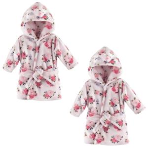 imageLuvable Friends Unisex Baby Plush Bathrobe Whales 09 MonthsFloral 2piece