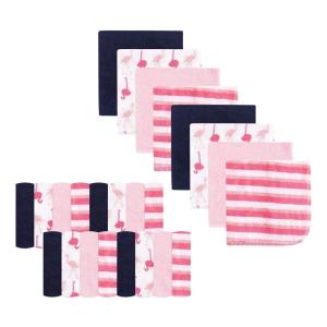 imageLuvable Friends Unisex Baby Super Soft Bundle Washcloths Girl Feathers One SizeFlamingo