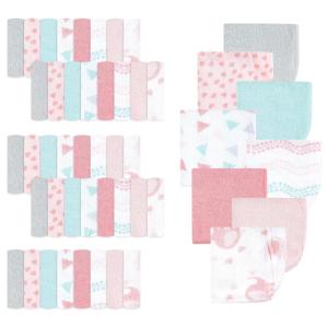 imageLuvable Friends Unisex Baby Super Soft Bundle Washcloths Girl Feathers One SizeGirl Basic Elephant