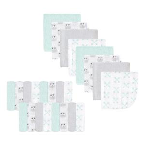 imageLuvable Friends Unisex Baby Super Soft Bundle Washcloths Girl Feathers One SizeGray Owl