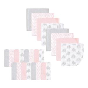 imageLuvable Friends Unisex Baby Super Soft Bundle Washcloths Girl Feathers One SizePink Elephant