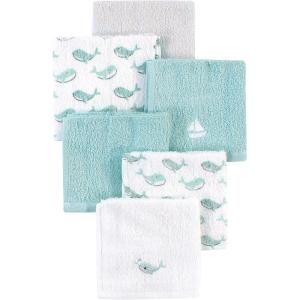imageLuvable Friends Unisex Baby Super Soft Cotton Washcloths Dinosaur One SizeBlue Whale