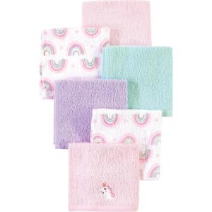 imageLuvable Friends Unisex Baby Super Soft Cotton Washcloths Dinosaur One SizeUnicorn and Rainbow