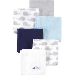 imageLuvable Friends Unisex Baby Super Soft Cotton Washcloths Dinosaur One SizeWhale
