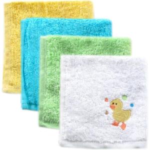 imageLuvable Friends Unisex Baby Super Soft Cotton Washcloths Dinosaur One SizeYellow Duck