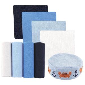 imageLuvable Friends Unisex Baby Washcloths with Bonus Sponge Elephant 9X9 InCrab