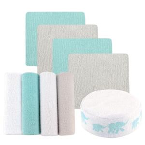 imageLuvable Friends Unisex Baby Washcloths with Bonus Sponge Elephant 9X9 InElephant
