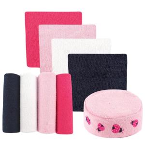 imageLuvable Friends Unisex Baby Washcloths with Bonus Sponge Elephant 9X9 InLadybug