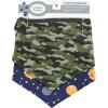 imageLuvable Friends Dog Reversible Pet Dog and Cat Bandana Bibs 2pk Botanical Leopard One SizeSpace Camo