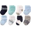 imageLuvable Friends Unisex Baby Cotton Rich Terry Socks 16PackMint Navy Stripes
