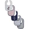 imageLuvable Friends Unisex Baby Cotton Terry Drooler Bibs with PEVA BackBoy Nautical