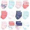 imageLuvable Friends Unisex Cotton Rich Baby Terry Socks 24PackCoral Mint Stripe