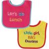 imageLuvable Friends 2Pack Embroidered Sayings BibPink