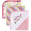 imageLuvable Friends 3Pack Embroidered Sayings Hooded Towels  Pink