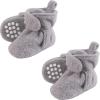 imageLuvable Friends Baby Cozy Fleece Booties MultipackHeather Gray 2piece
