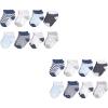 imageLuvable Friends Baby Fun Essential Socks MultipackGray Blue Chevron 16piece