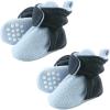 imageLuvable Friends Fleece Toddler Non Skid Slipper Booties 2 PackLight BlueNavy