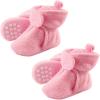 imageLuvable Friends Fleece Toddler Non Skid Slipper Booties 2 PackLight Pink