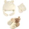 imageLuvable Friends Fleece Winter Hat Mittens and Booties SetCream and Tan