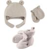 imageLuvable Friends Fleece Winter Hat Mittens and Booties SetLight Gray