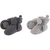 imageLuvable Friends Girl Cozy Fleece Booties 2Pack Charcoal Heather Neutral Gray 1218 Months
