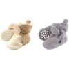 imageLuvable Friends Girl Cozy Fleece Booties 2Pack Cream Tan Heather Gray 1824 Months