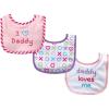 imageLuvable Friends Unisex Baby Cotton Terry Drooler Bibs with Fiber FillingPink Daddy