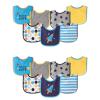 imageLuvable Friends Unisex Baby Cotton Terry Drooler Bibs with PEVA Back Blue Rocket 14Piece One SizeBlue Rocket 14piece