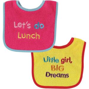 imageLuvable Friends 2Pack Embroidered Sayings BibPink