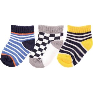 imageLuvable Friends 3Pack Novelty Print No Show SocksBlue Checkered
