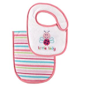 imageLuvable Friends Baby Bib and Burp Cloth Set PinkPink