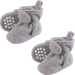 imageLuvable Friends Baby Cozy Fleece Booties MultipackHeather Gray 2piece