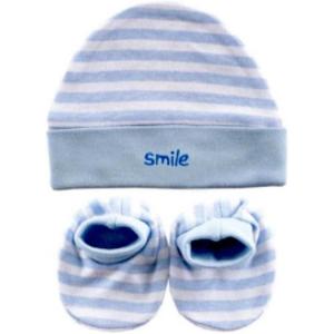 imageLuvable Friends Baby Girls Cap and Booties SetBlue