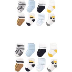 imageLuvable Friends Baby Grow with Me Cotton Terry SocksBulldozer 16pack